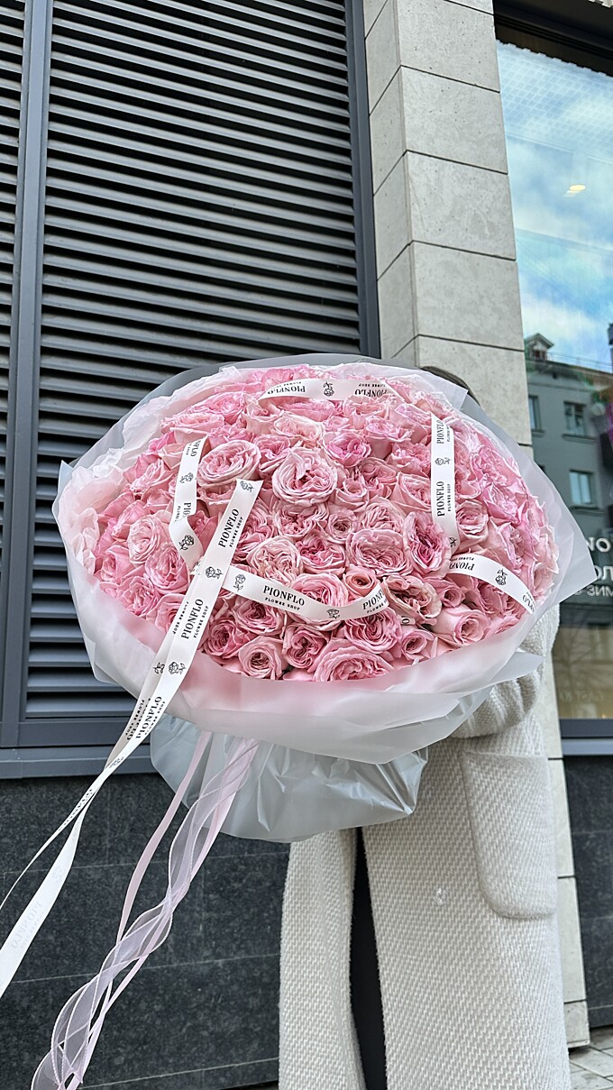  Букет из 101 розы Pink Ohara от PIONFLO