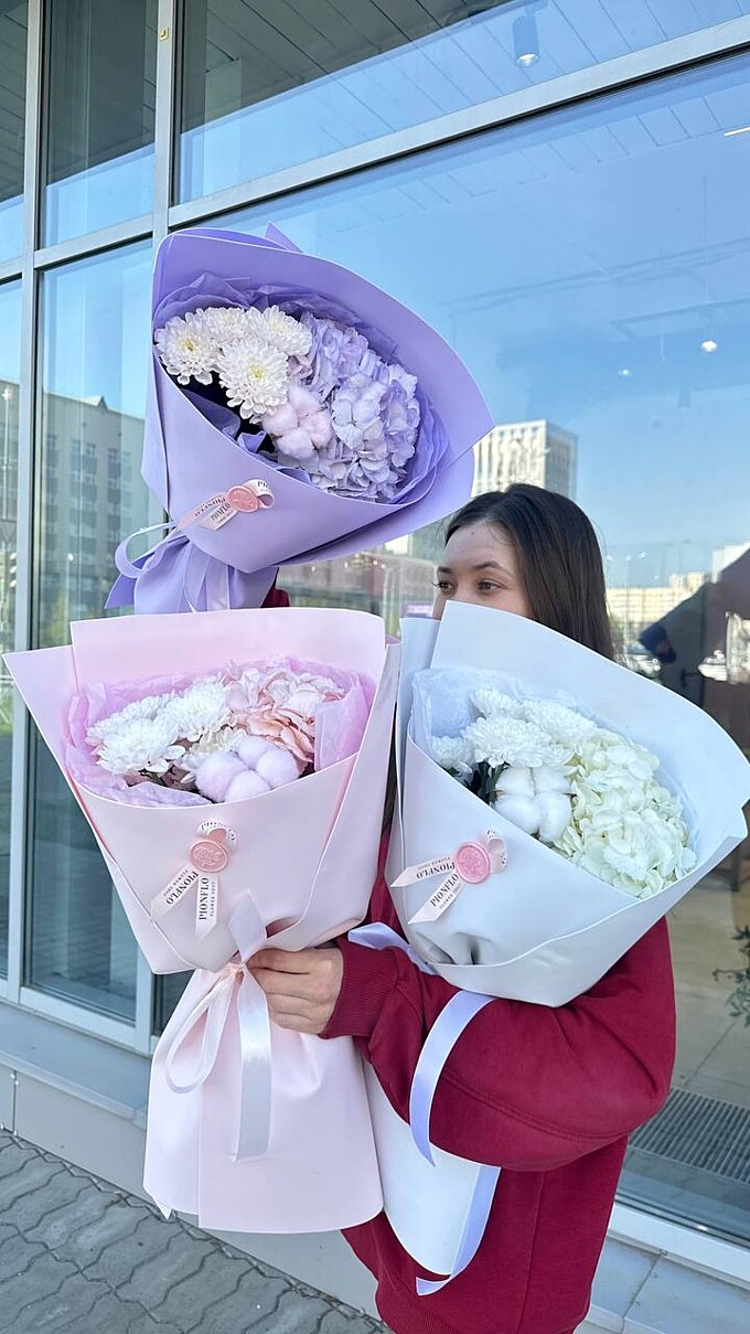  Гортензии и хризантемы