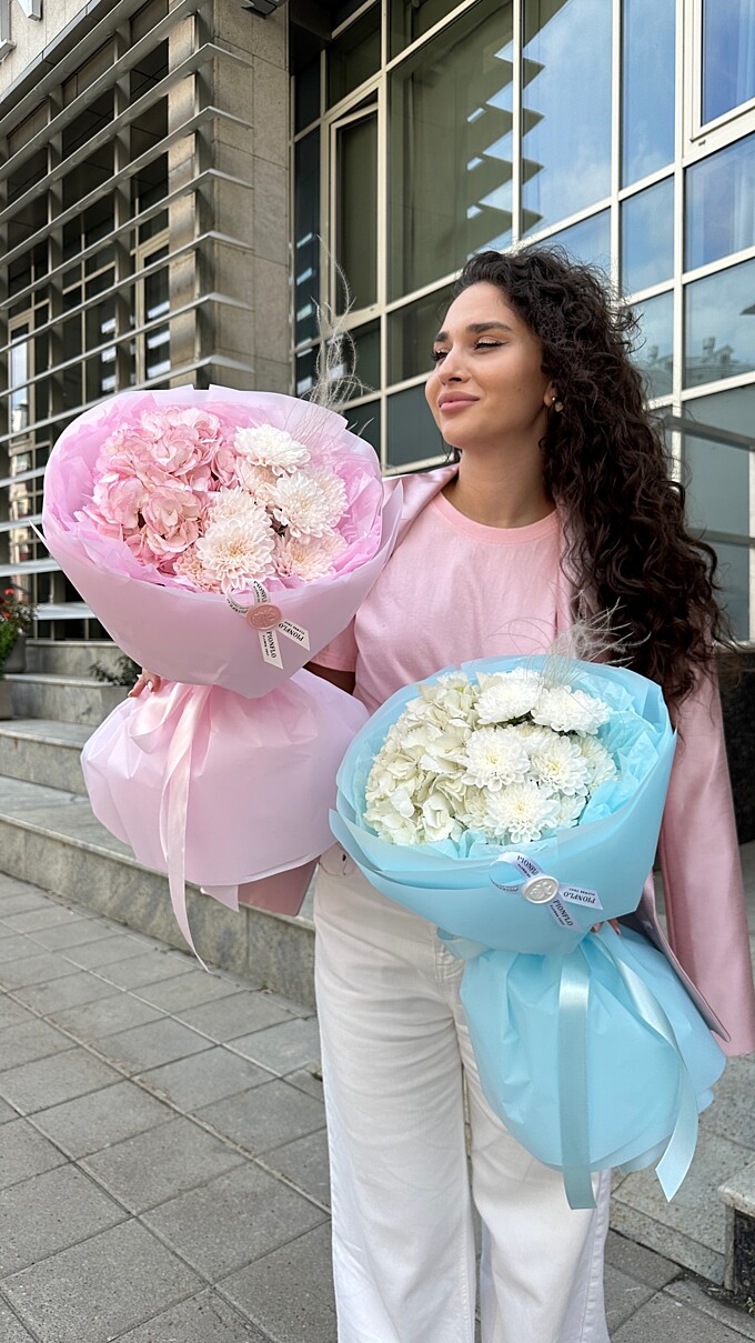  Гортензии и хризантемы