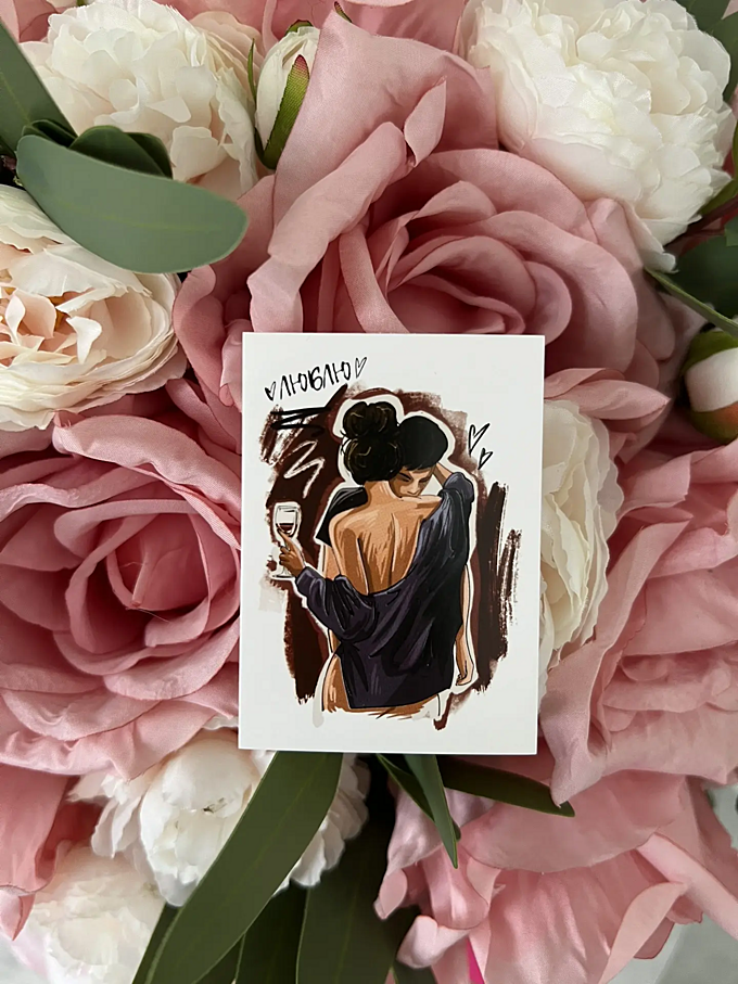  Мини-открытка ЛЮБЛЮ от PIONFLO