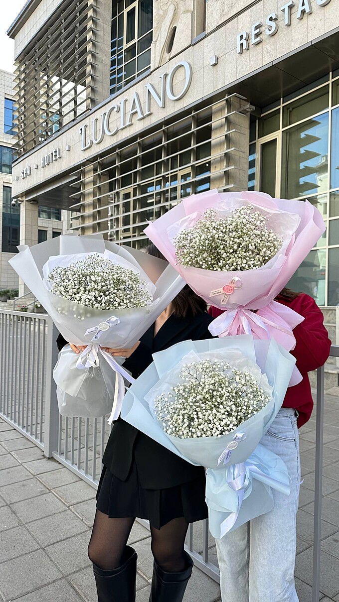  Нежные тройняшки с гипсофилой