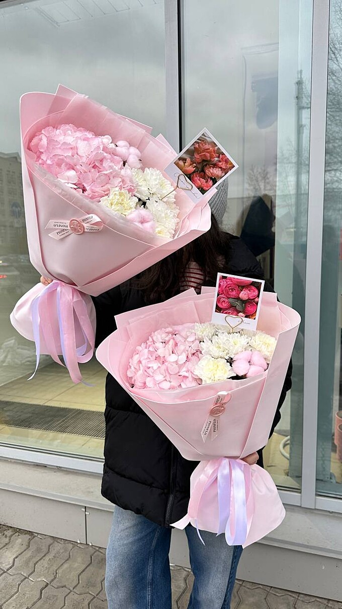  Розовый букет для любимой мамы