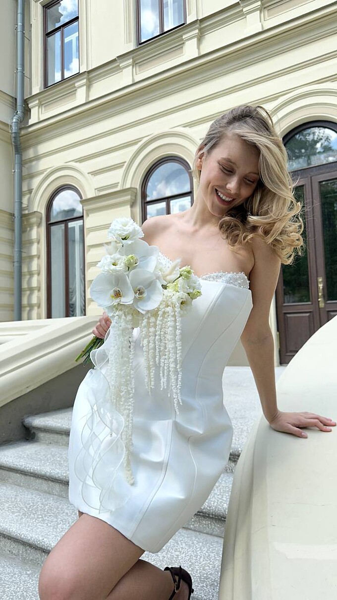  Свадебный букет с фаленопсисами
