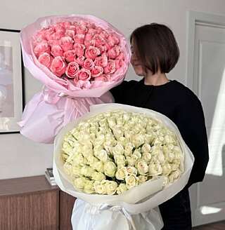 101 роза для любимой (букет снизу)