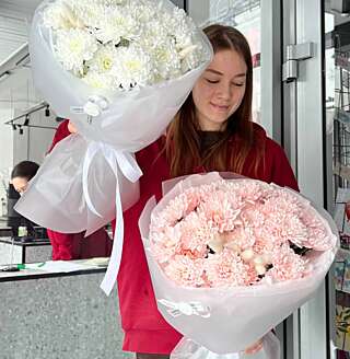 Прекрасные двойняшки с хризантемой от PIONFLO