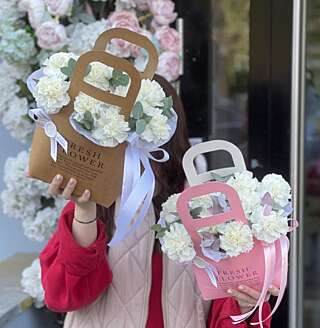 Сумочки с белыми диантусами