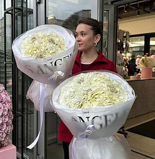 Воздушный букет с гортензией