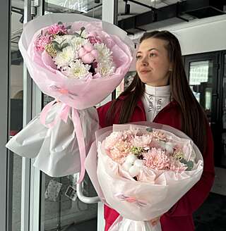 Воздушный букет с хризантемой от PIONFLO