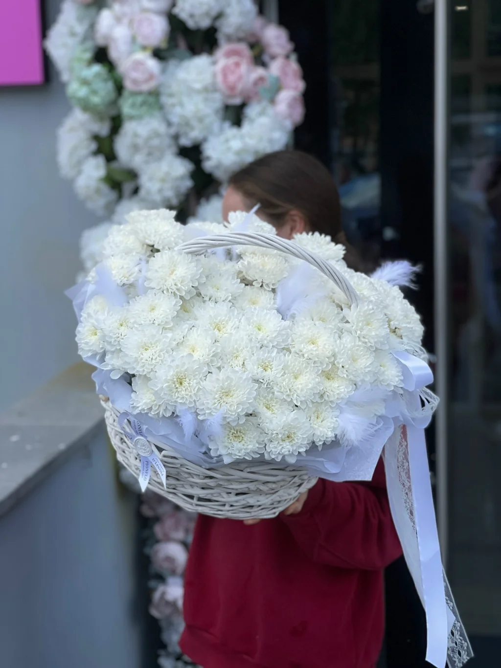 Корзина "Облако хризантем"